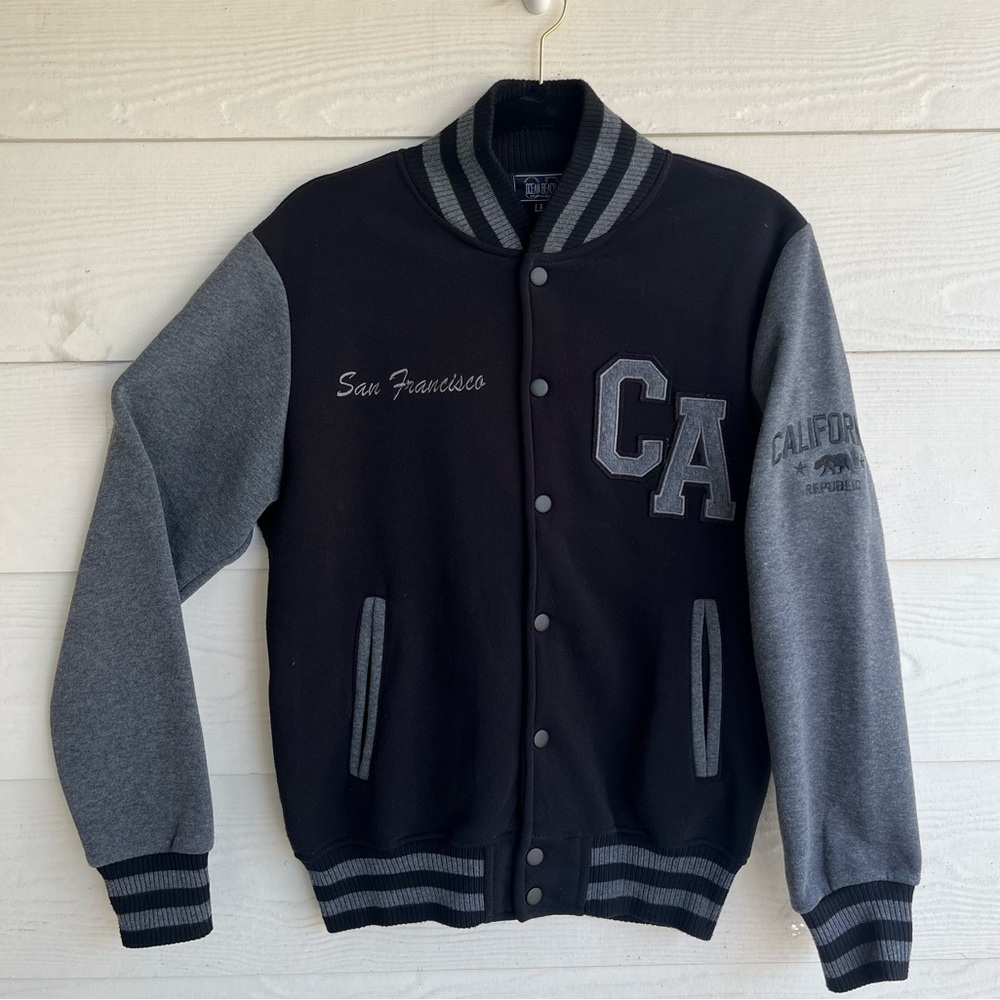 San Francisco California Varsity Jacket Black Grey Letterman | Size Small‎